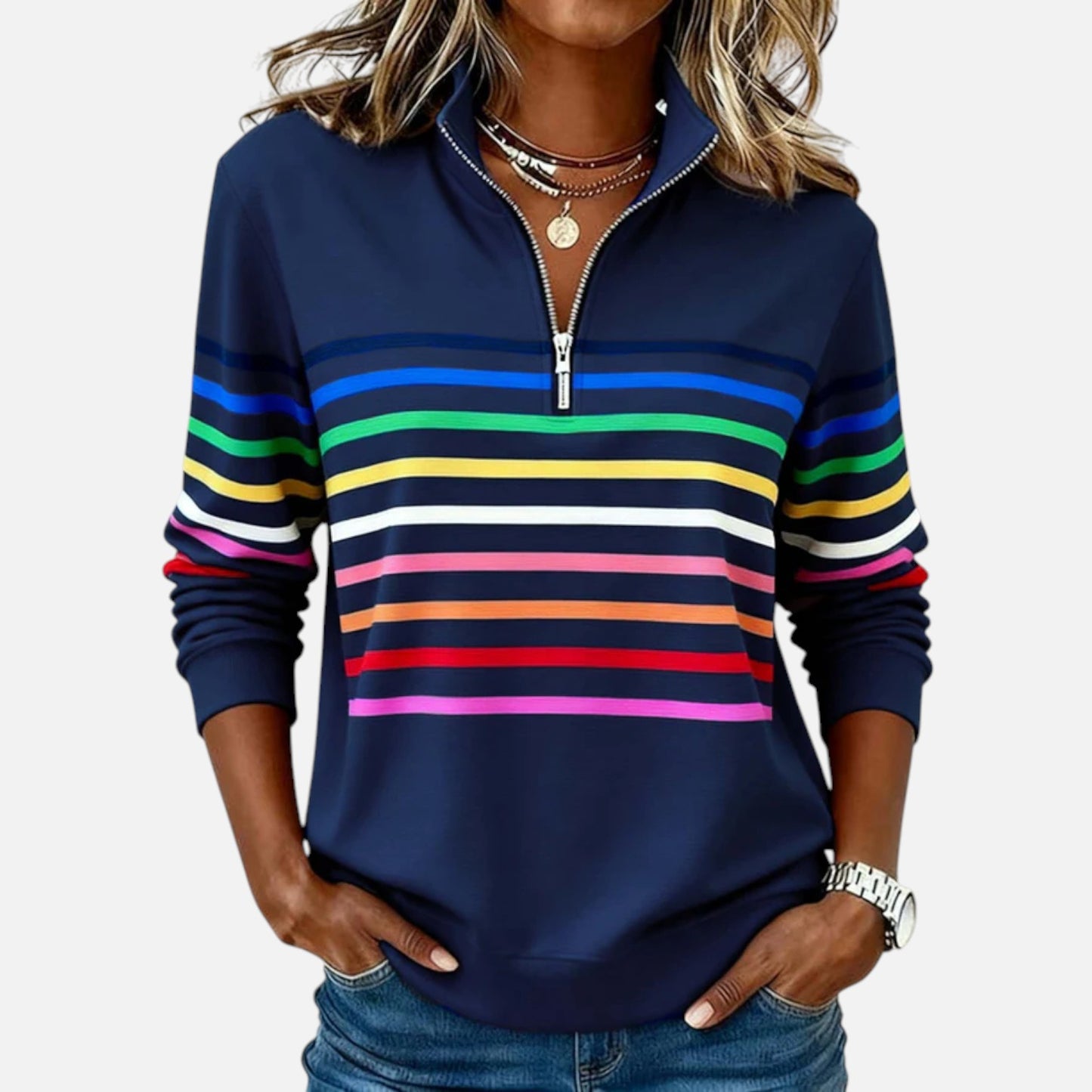 Adeline | Trui met pastelstrepen